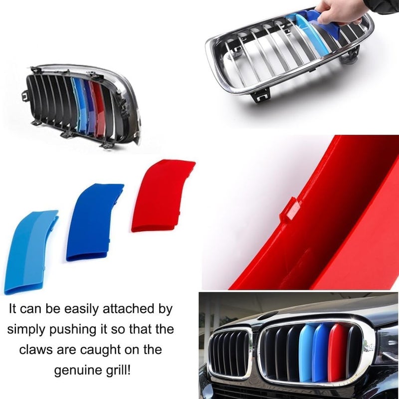 WITRRTIW Automotive grille Insert Trims Strips Front Center Kidney Grilles Compatible with 2010-2016 BMW F10 F11 5 Series 528i 535i 550i Grill 12-Beams grille insert accessories - Image 2